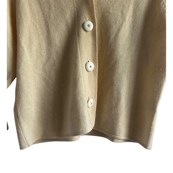 Cynthia Cynthia Steffe Large Cashmere Wool Blend Cream Shawl Collar Cardigan - Picture 3 of 7
